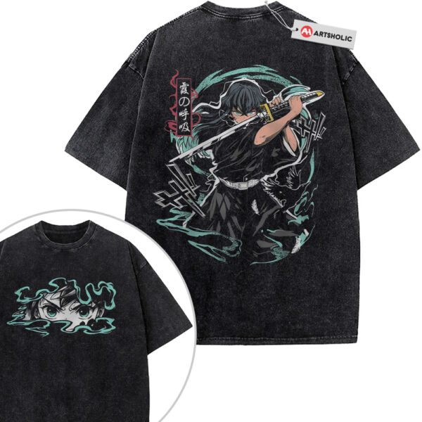 Muichiro Tokito Shirt, Demon Slayer Shirt, Anime Shirt, Vintage T-Shirt 2-Sided