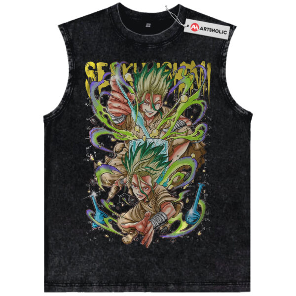 Senku Ishigami Tank Top, Dr. Stone Tank Top, Anime Tank Top, Vintage Tank Top