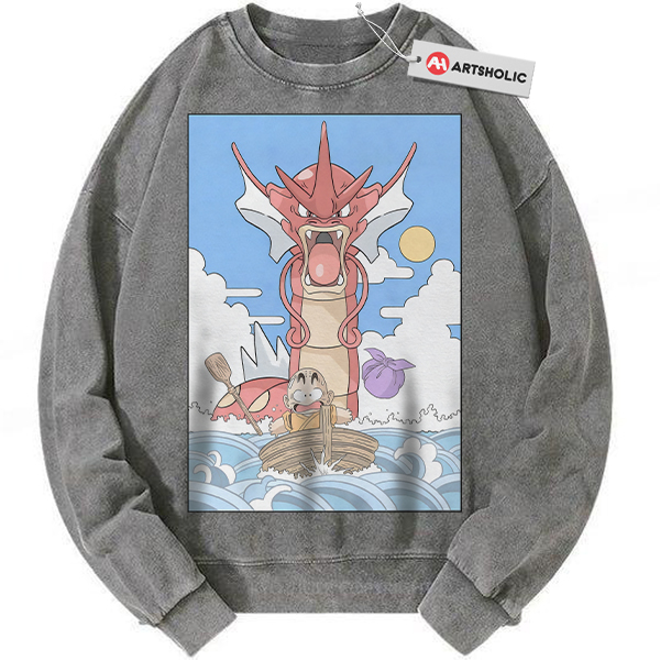 Krillin Sweatshirt, Gyarados Sweatshirt, Dragon Ball x Pokemon Sweatshirt, Anime Sweatshirt, Vintage Sweatshirt