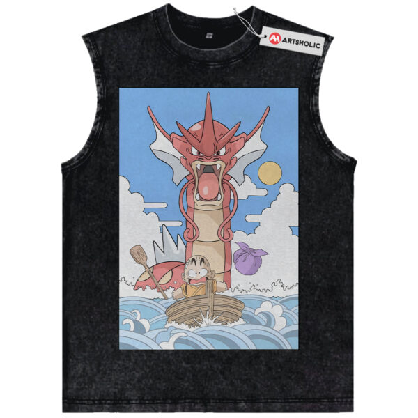 Krillin Tank Top, Gyarados Tank Top, Dragon Ball x Pokemon Tank Top, Anime Tank Top, Vintage Tank Top