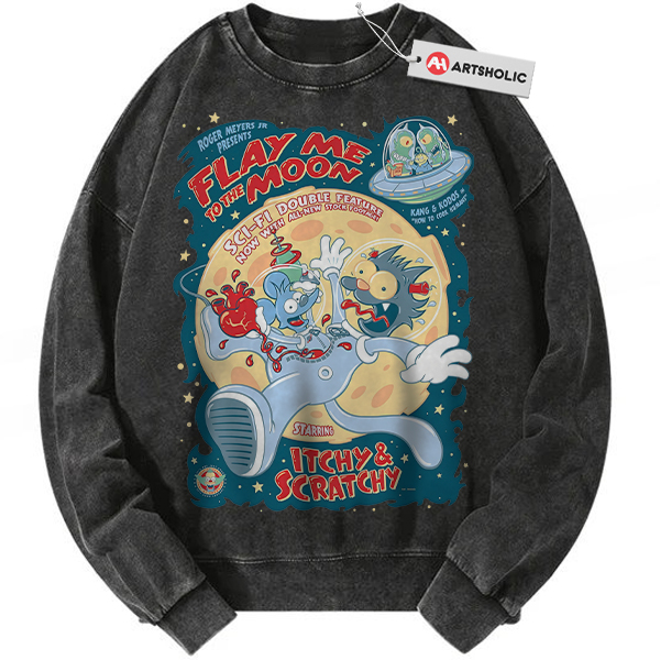 The Itchy & Scratchy Show Sweatshirt, Animated Sweatshirt, Vintage Sweatshirt