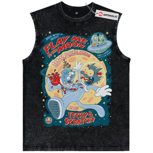 The Itchy & Scratchy Show Tank Top, Animated Tank Top, Vintage Tank Top
