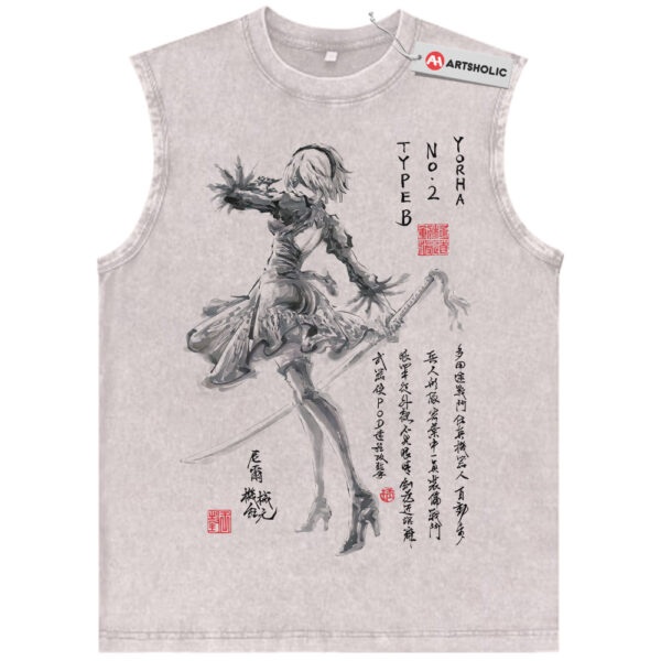 2B Tank Top, NieR:Automata Tank Top, Game Tank Top, Vintage Tank Top