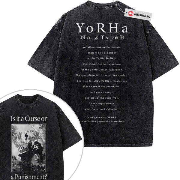 2B Shirt, NieR:Automata Shirt, Game Shirt, Vintage T-Shirt 2-Sided