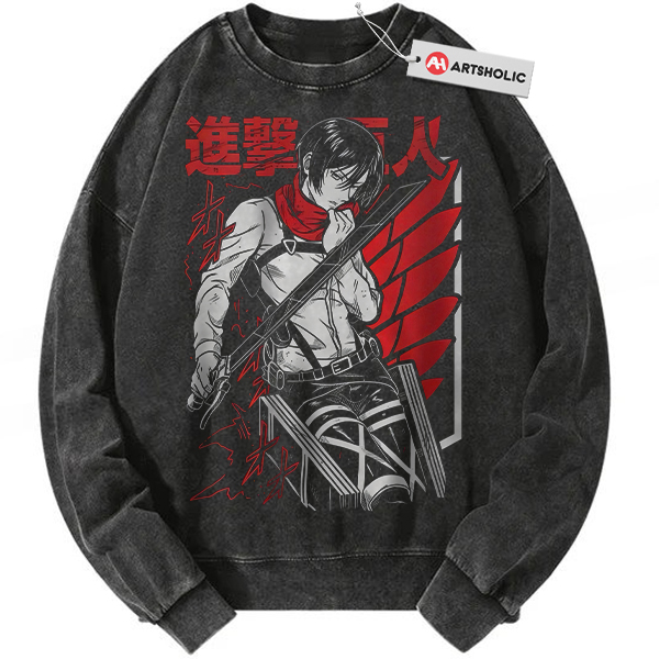Mikasa Ackerman Sweatshirt, Attack On Titan Sweatshirt, AOT Sweatshirt, Anime Sweatshirt, Vintage Sweatshirt