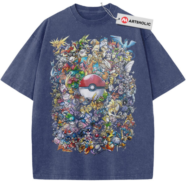 Pokemon Shirt, PKM Shirt, Anime Shirt, Vintage Tee - Blue, L