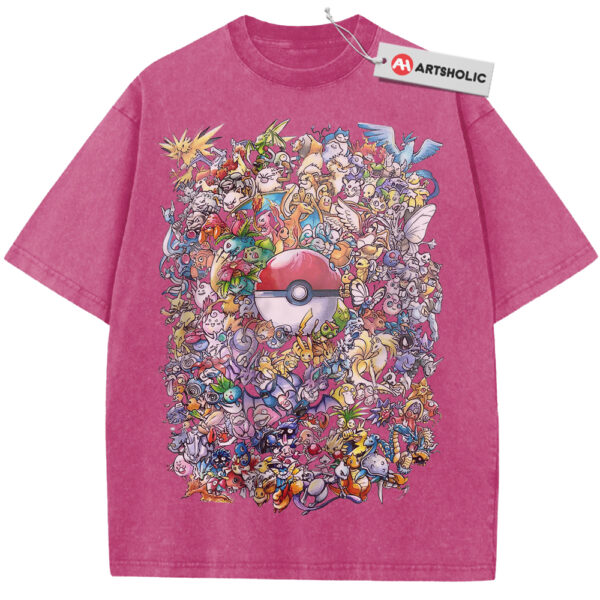 Pokemon Shirt, PKM Shirt, Anime Shirt, Vintage Tee - Rose Red, XL
