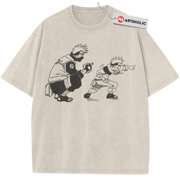 Kakashi and Naruto Shirt, Anime Shirt, Vintage Tee - Apricot, S