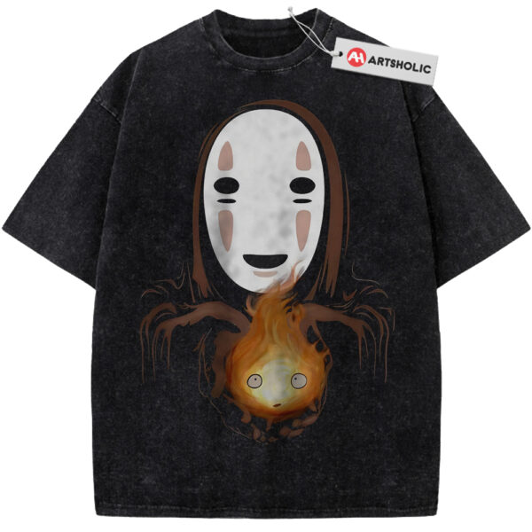 No Face Shirt, Calcifer Shirt, Spirited Away Shirt, Studio Ghibli Shirt, Anime Shirt, Vintage T-Shirt