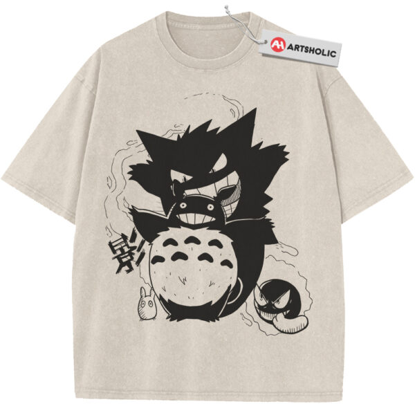 Gengar and Totoro Shirt, Pokemon Shirt, My Neighbor Totoro Shirt, Studio Ghibli Shirt, Anime Shirt, Vintage T-Shirt