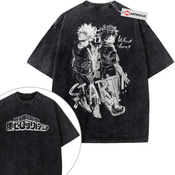 Deku and Katsuki Bakugo Shirt, MHA Shirt, Anime Shirt, Vintage Tee 2-Sided