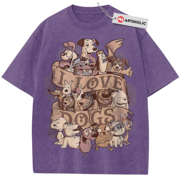 Cartoon Dog Shirt, Animated Shirt, Vintage T-Shirt - Purple, 2XL