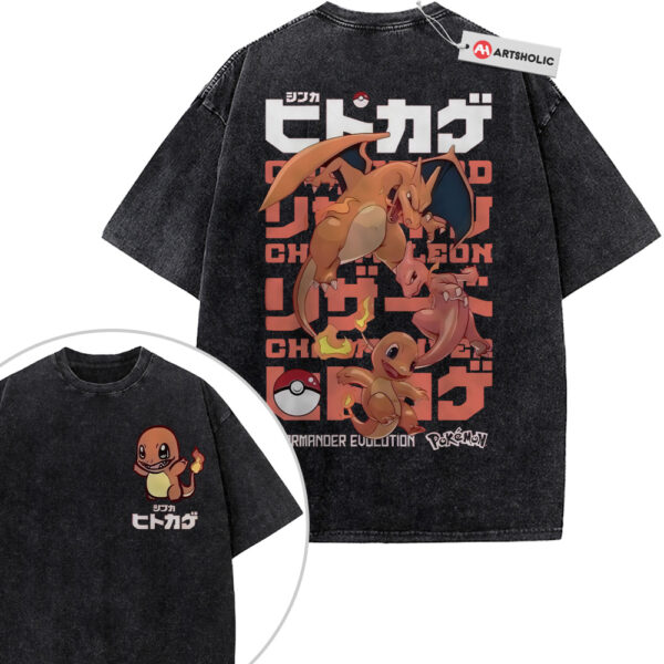 Charmander Shirt, Charmeleon Shirt, Charizard Shirt, Pokemon Shirt, Anime Shirt, Vintage Tee 2-Sided