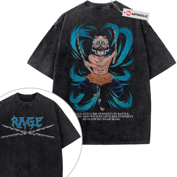 Inosuke Hashibira Shirt, Demon Slayer Shirt, Anime Shirt, Vintage T-Shirt 2-Sided
