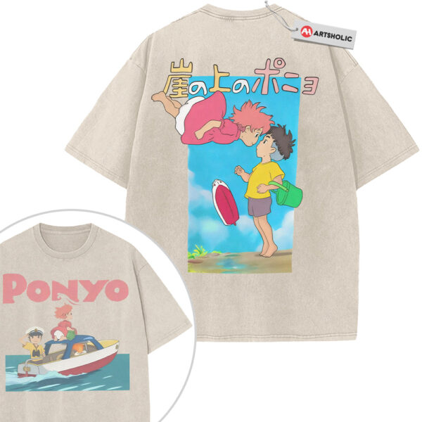 Ponyo Shirt, Studio Ghibli Shirt, Anime Shirt, Vintage T-Shirt 2-Sided