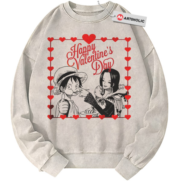 Luffy vs Boa Hancock Sweatshirt, One Piece Sweatshirt, Valentine's Day Sweatshirt, Anime Sweatshirt, Vintage Sweater