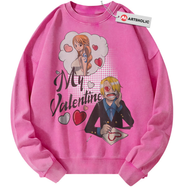 Sanji and Nami Sweatshirt, One Piece Sweatshirt, Valentine's Day Sweatshirt, Anime Sweatshirt, Vintage Sweater