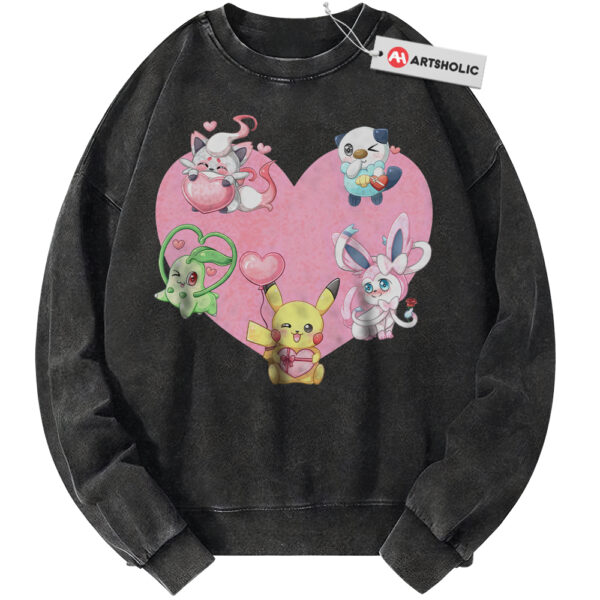 Pokemon Sweatshirt, PKM Sweatshirt, Valentine's Day Sweatshirt, Anime Sweatshirt, Vintage Sweater