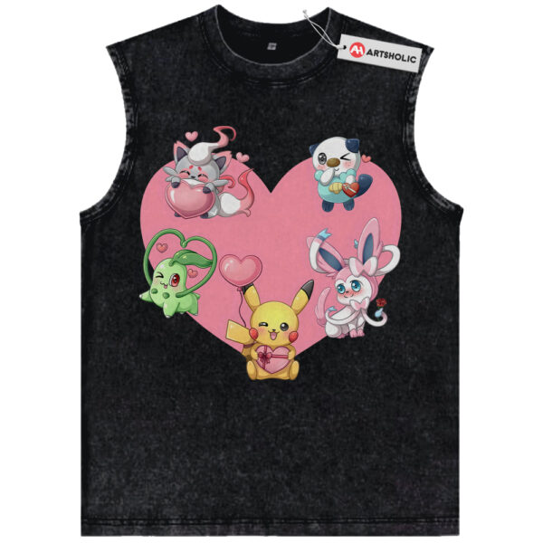 Pokemon Tank Top, PKM Tank Top, Valentine's Day Tank Top, Anime Tank Top, Vintage Tank Top