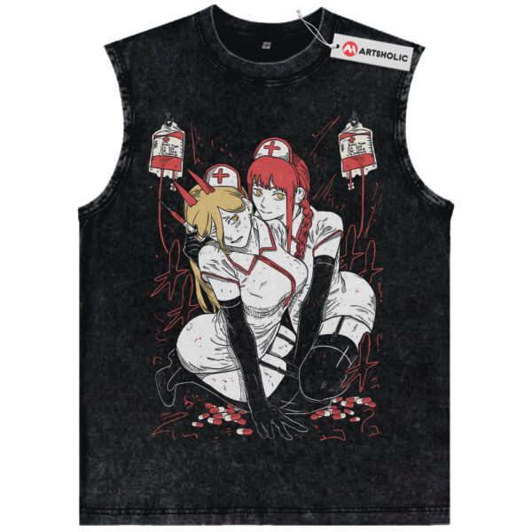 Power and Makima Tank Top, Chainsaw Man Tank Top, Anime Tank Top, Vintage Tank Top