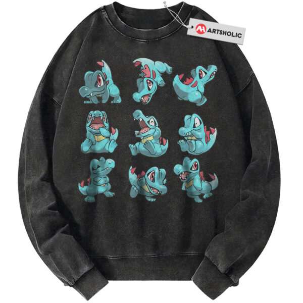 Totodile Sweatshirt, Pokemon Sweatshirt, PKM Sweatshirt, Anime Sweatshirt, Vintage Sweater