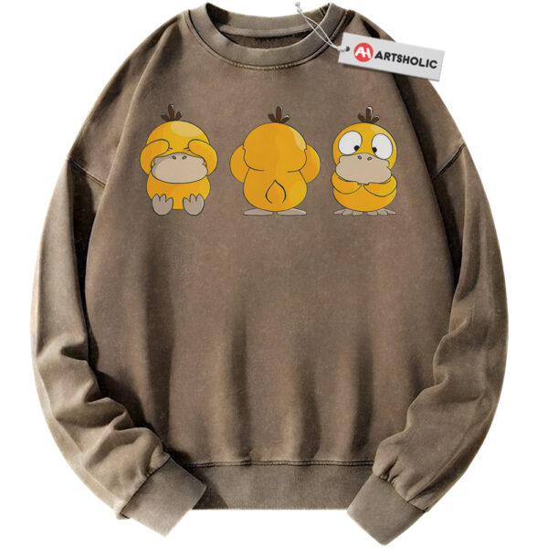 Psyduck Sweatshirt, Pokemon Sweatshirt, PKM Sweatshirt, No Talk No Hear No See Sweatshirt, Anime Sweatshirt, Vintage Sweater