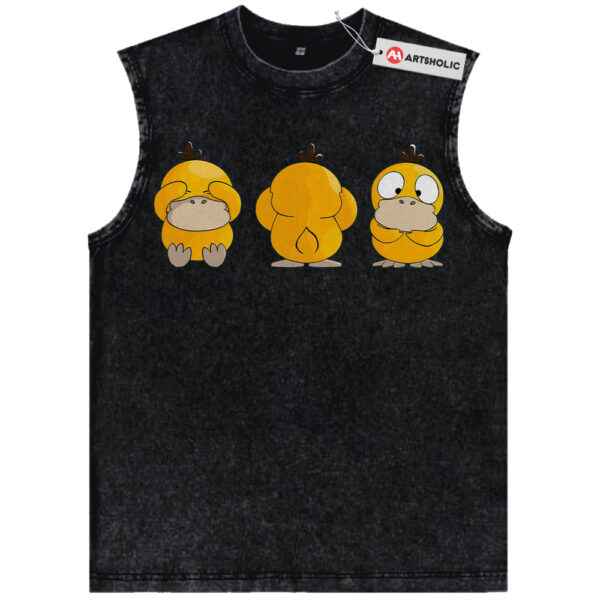 Psyduck Tank Top, Pokemon Tank Top, PKM Tank Top, No Talk No Hear No See Tank Top, Anime Tank Top, Vintage Tank Top