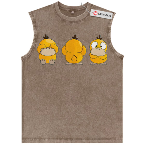 Psyduck Tank Top, Pokemon Tank Top, PKM Tank Top, No Talk No Hear No See Tank Top, Anime Tank Top, Vintage Tank Top