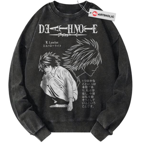 L Sweatshirt, Death Note Sweatshirt, Anime Sweatshirt, Vintage Sweater