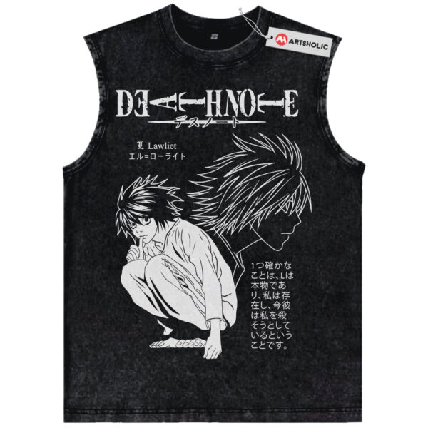 L Tank Top, Death Note Tank Top, Anime Tank Top, Vintage Tank Top