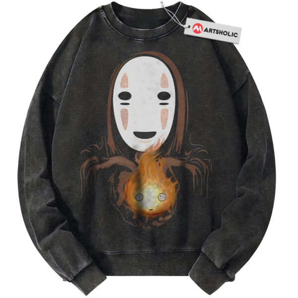 No Face Sweatshirt, Calcifer Sweatshirt, Spirited Away Sweatshirt, Studio Ghibli Sweatshirt, Anime Sweatshirt, Vintage Sweater