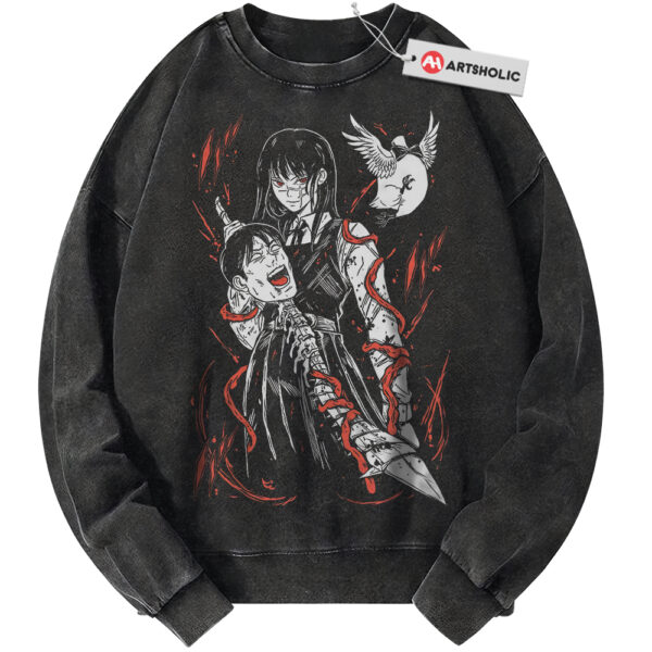 Asa Mitaka and Yoru Sweatshirt, War Devil Sweatshirt, Chainsaw Man Sweatshirt, Anime Sweatshirt, Vintage Sweater