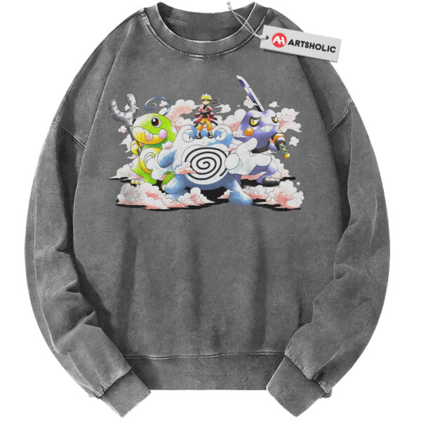 Naruto x Pokemon Sweatshirt, Anime Sweatshirt, Vintage Sweater