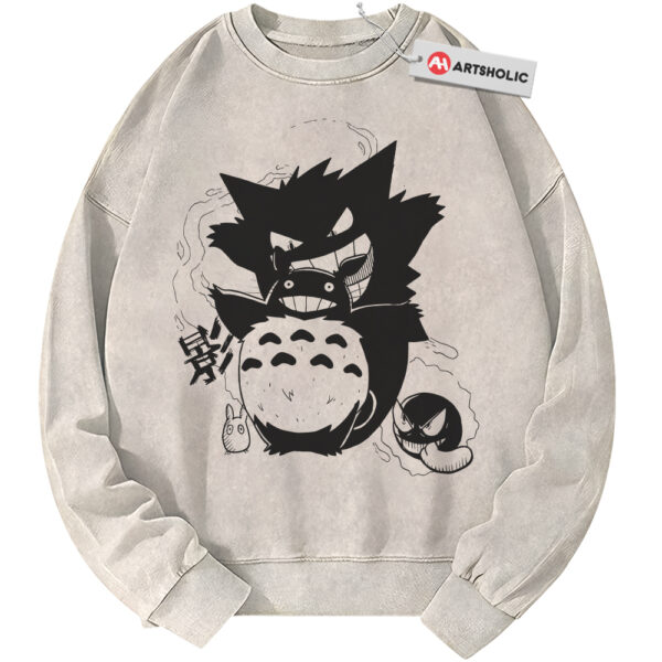 Gengar and Totoro Sweatshirt, Pokemon Sweatshirt, My Neighbor Totoro Sweatshirt, Studio Ghibli Sweatshirt, Anime Sweatshirt, Vintage Sweater