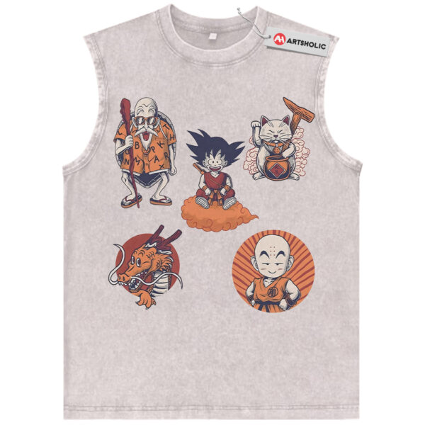 Krillin Son Goku Shenron and Master Roshi Tank Top, Dragon Ball Tank Top, Anime Tank Top, Vintage Tank Top