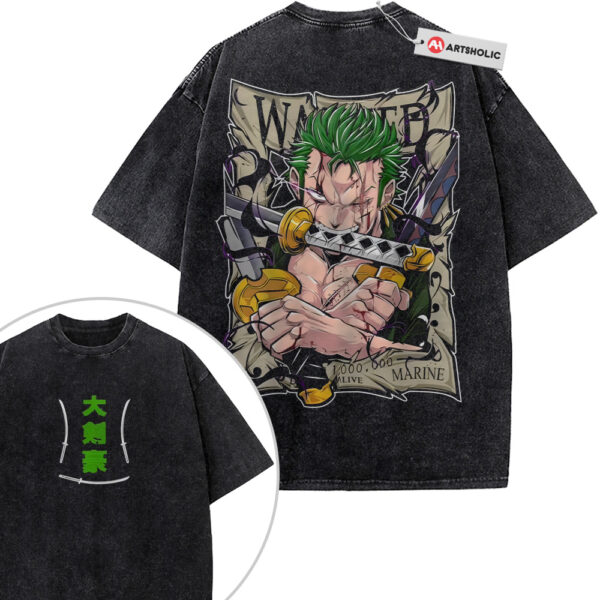 Roronoa Zoro Shirt, One Piece Shirt, Anime Shirt, Vintage Tee 2-Sided