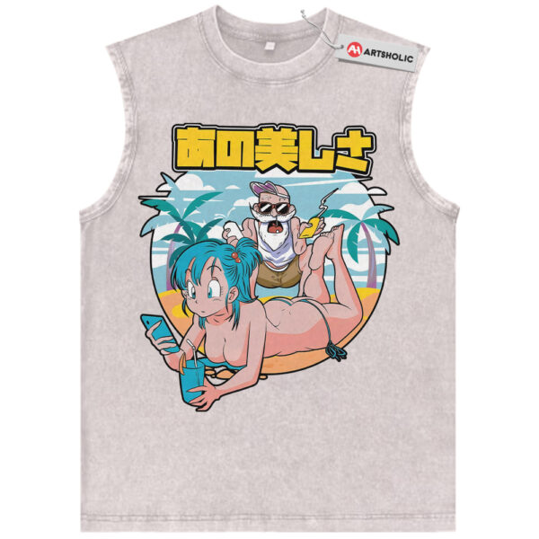 Bulma Tank Top, Master Roshi Tank Top, Dragon Ball Tank Top, Anime Tank Top, Vintage Tank Top