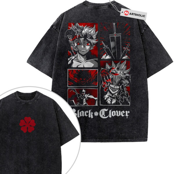 Asta Shirt, Black Clover Shirt, Anime Shirt, Vintage T-Shirt 2-Sided