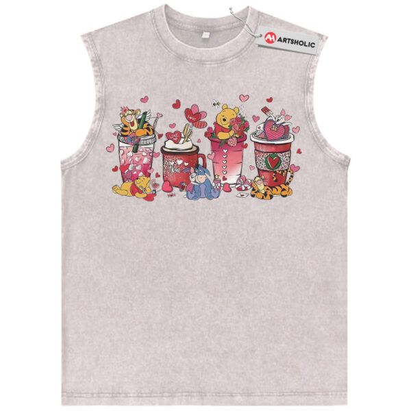 Winnie-the-Pooh Tank Top, Valentine's Day Tank Top, Animated Tank Top, Vintage Tank Top