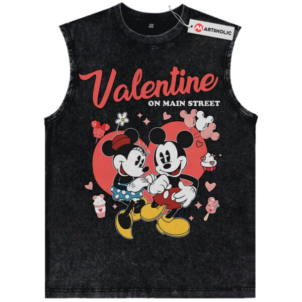 Minnie and Mickey Mouse Tank Top, Valentine's Day Tank Top, Animated Tank Top, Vintage Tank Top