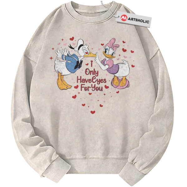 Daisy Duck Sweatshirt, Donald Duck Sweatshirt, Valentine's Day Sweatshirt, Animated Sweatshirt, Vintage Sweater