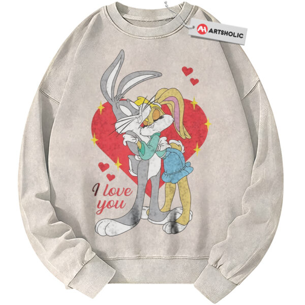 Bugs Bunny Sweatshirt, Looney Tunes Sweatshirt, Valentine's Day Sweatshirt, Animated Sweatshirt, Vintage Sweater