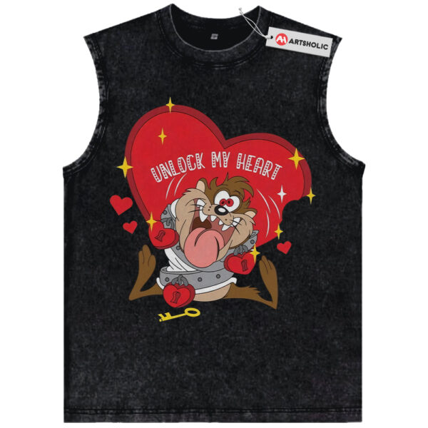 Tasmanian Devil Tank Top, Looney Tunes Tank Top, Valentine's Day Tank Top, Animated Tank Top, Vintage Tank Top