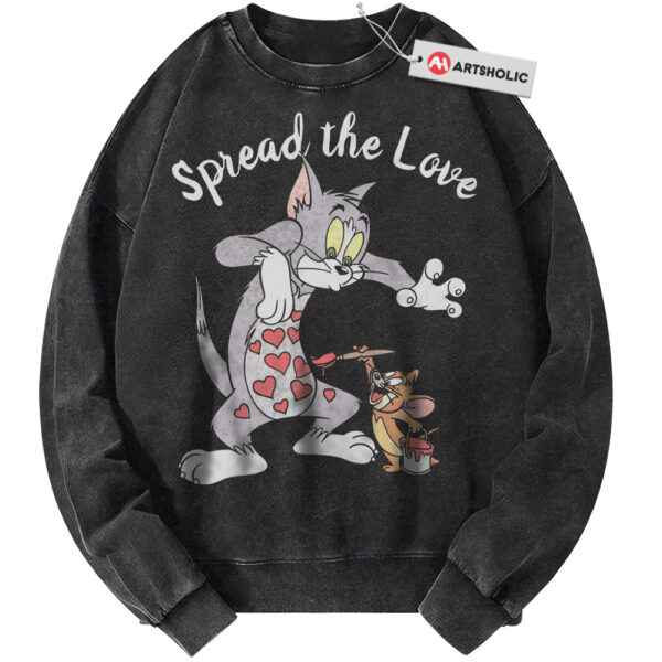 Tom and Jerry Sweatshirt, Animated Sweatshirt, Valentine's Day Sweatshirt, Vintage Sweater
