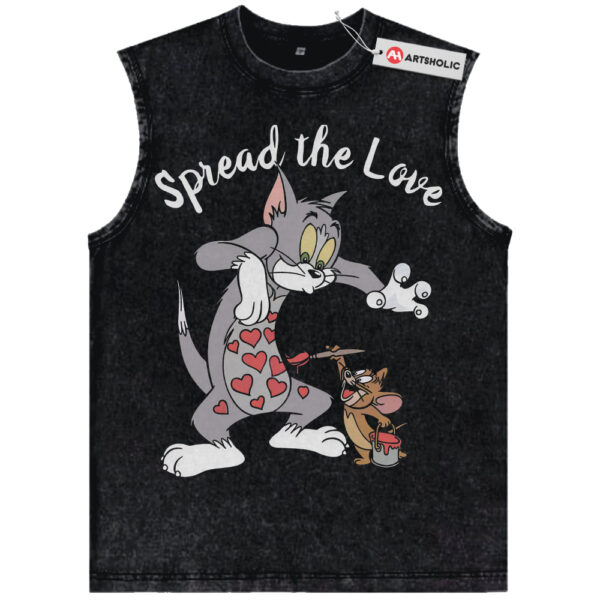 Tom and Jerry Tank Top, Animated Tank Top, Valentine's Day Tank Top, Vintage Tank Top
