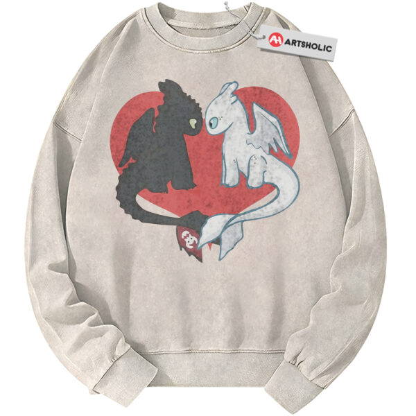 Toothless vs Light Fury Sweatshirt, How to Train Your Dragon Sweatshirt, Animated Sweatshirt, Vintage Sweater