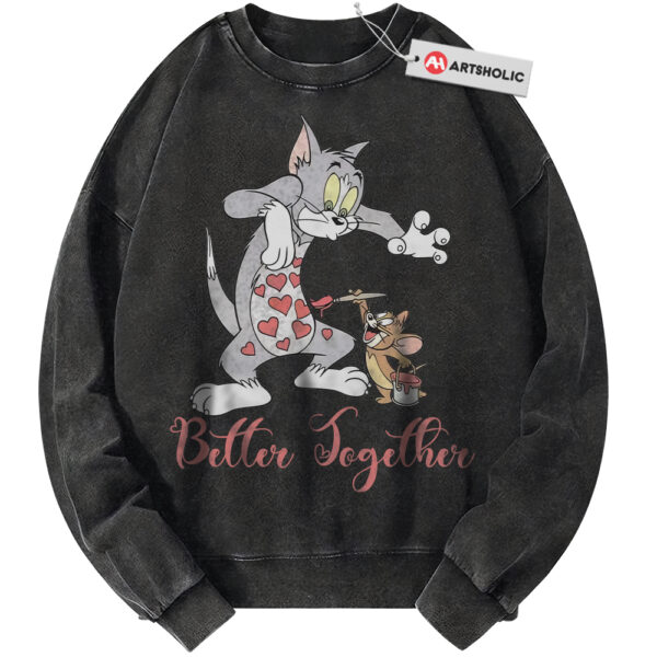 Tom and Jerry Sweatshirt, Valentine's Day Sweatshirt, Animated Sweatshirt, Vintage Sweater