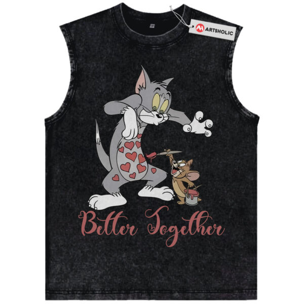 Tom and Jerry Tank Top, Valentine's Day Tank Top, Animated Tank Top, Vintage Tank Top
