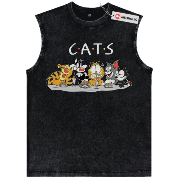 Friends TV Show Cat Parody Tank Top, Funny Cartoon Cat Tank Top, Animated Tank Top, Vintage Tank Top