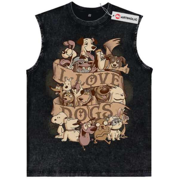 Cartoon Dog Tank Top, Animated Tank Top, Vintage Tank Top